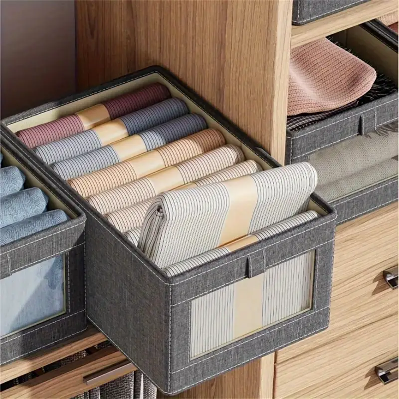 Clothes Storage Bins, Closet Shelf Storage Baskets With Clear Window For  Clothes, Toys, Books Organizer, Kids Room Foldable Fabric Storage Cubes, Storage  Bins, Home Organization And Storage Supplies, Bedroom Accessories - Temu
