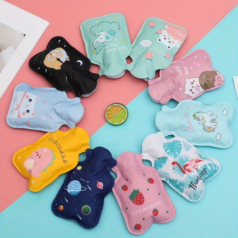 1pc Random Color Pvc Hot Water Bottle With Water Injection Mini Plush Hand  Warmer For Women, Kids, Cute Cartoon Design