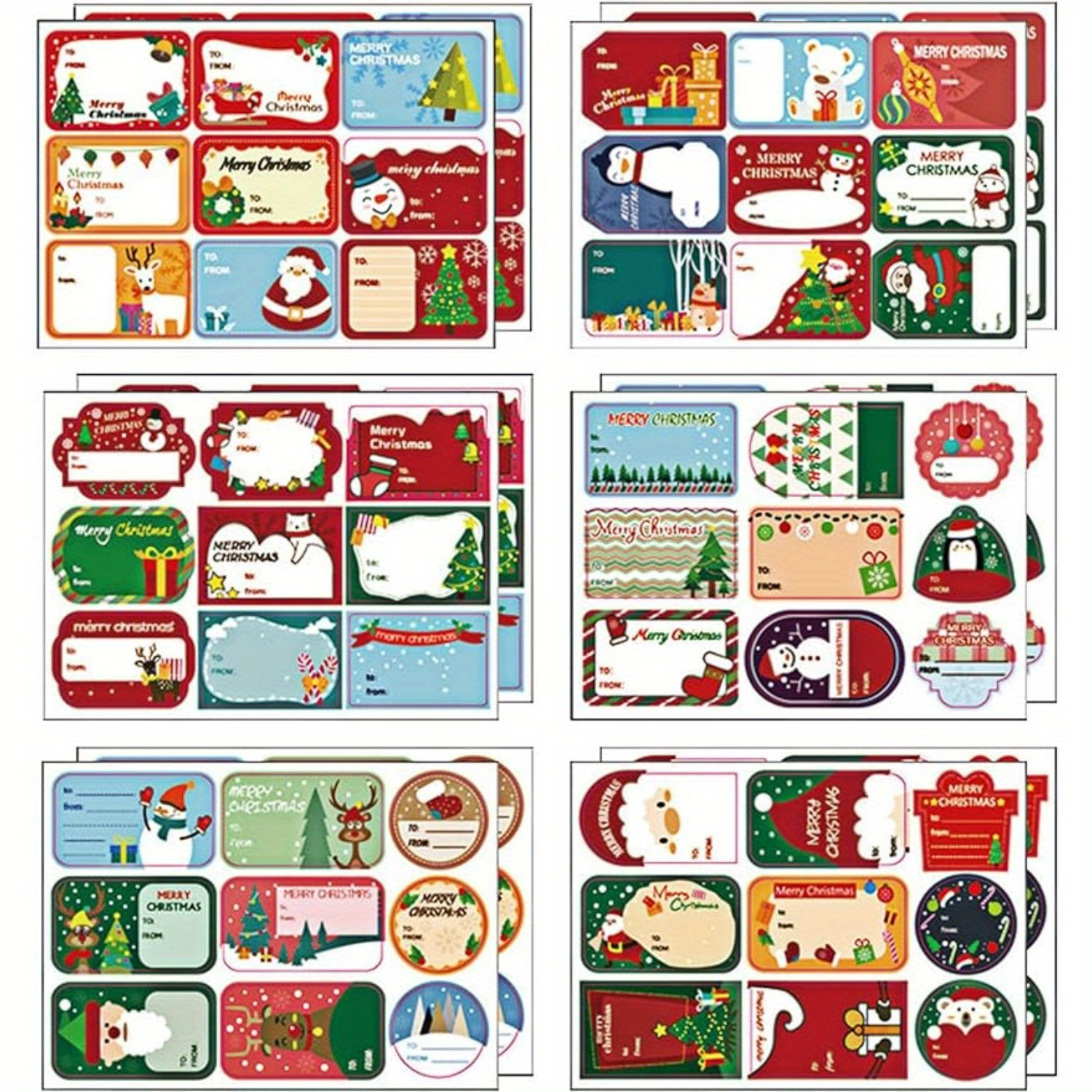 Sticky Christmas Tags Stickers Gifts Wrappings Christmas - Temu