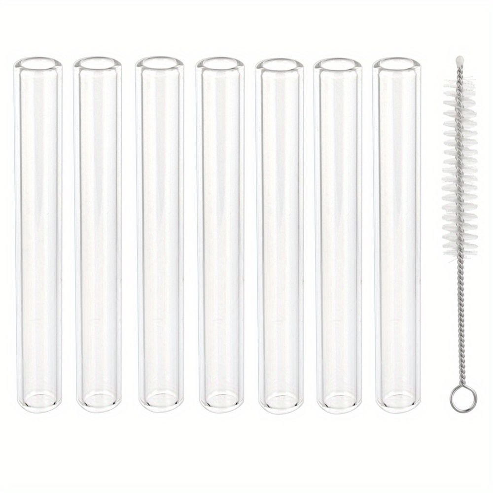 

1 Set Lab Supplies Set, Including 12 Glass Borosilicate Blowing Tubes & 4 Nylon Tube Pipe Brushes, Clear Lab Supplies