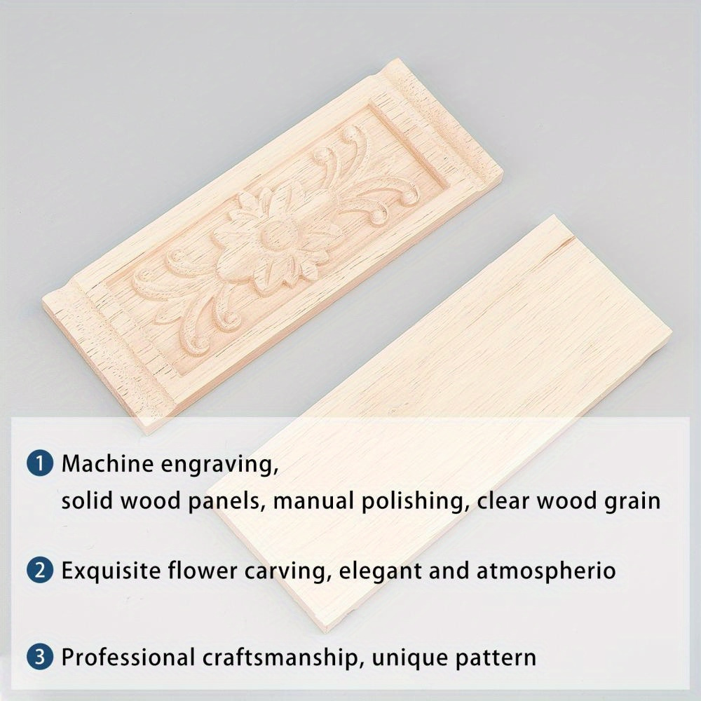 2 pezzi di Applique intagliati in legno, decorazione per mobili non  verniciata, motivo rettangolare per la decorazione di porte e armadi  domestici, forniture per arte e artigianato, 160x60x9.5mm - Temu Italy