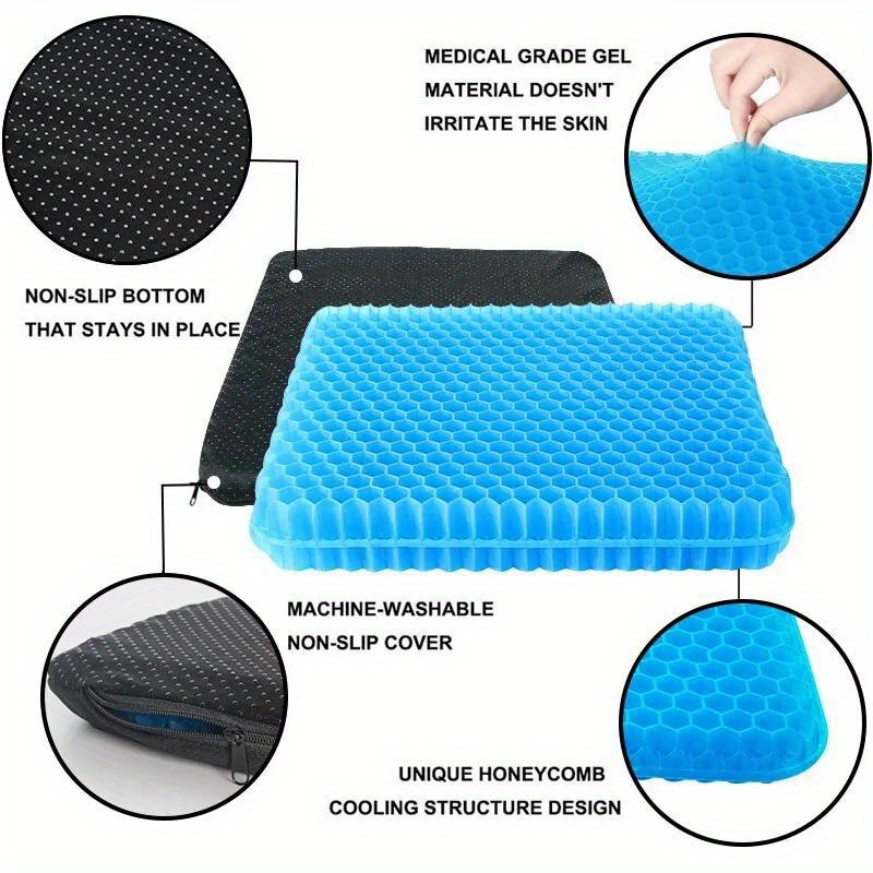 Decompress Gel Seat Cushion Breathable Honeycomb Design For - Temu