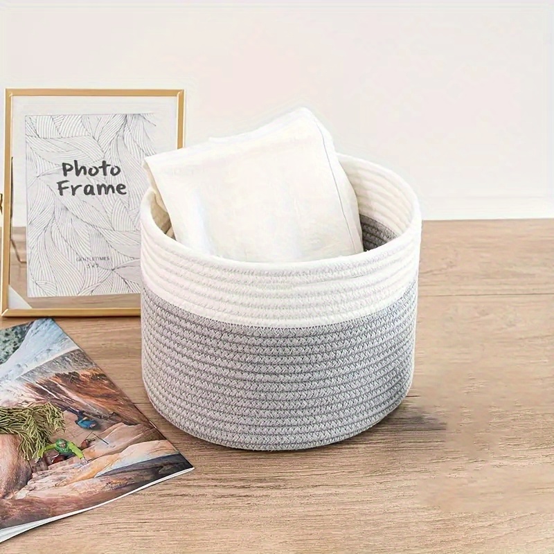 Vintage Woven Round Storage Basket With Handles Gift Basket - Temu