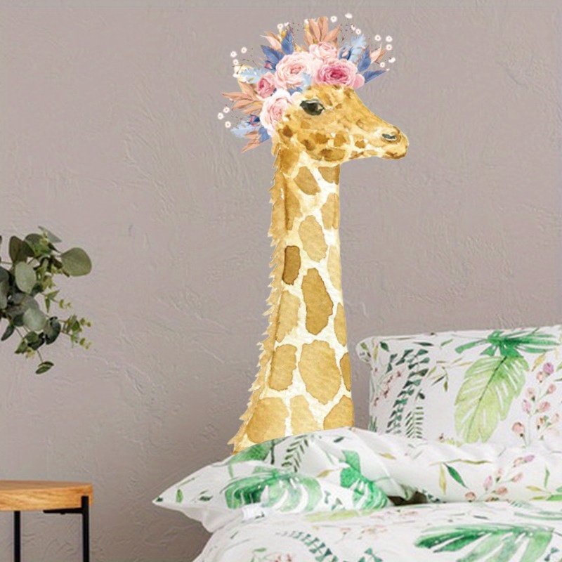 Cartoon Garland Giraffe Frosted Sticker Living Room Bedroom - Temu ...