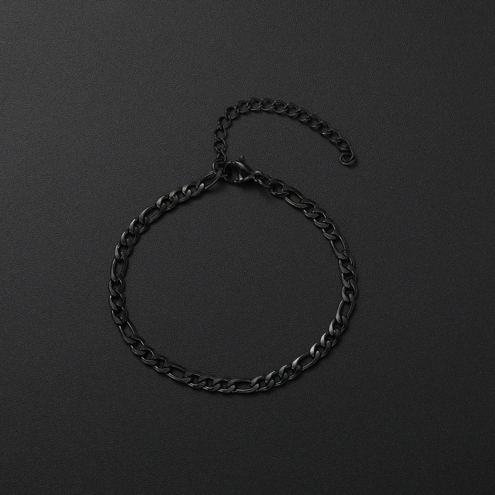 4mm Wide 304 Stainless Chain Bracelet Gift Jewelry For Men And Women Length 16+5cm