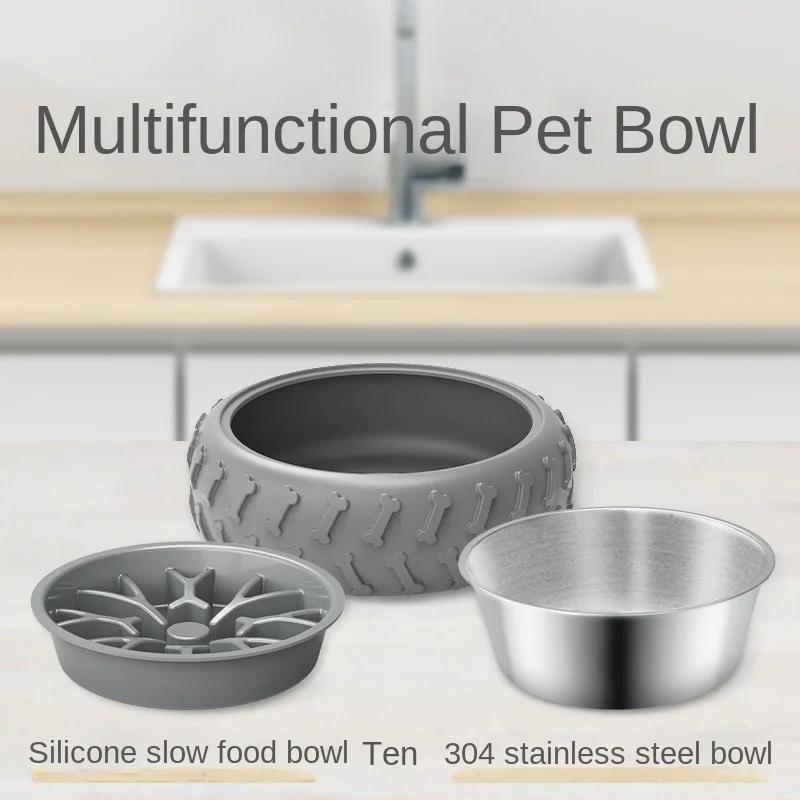 Slow Feeder Dog Bowl Food grade 304 Stainless Steel Dog Bowl - Temu