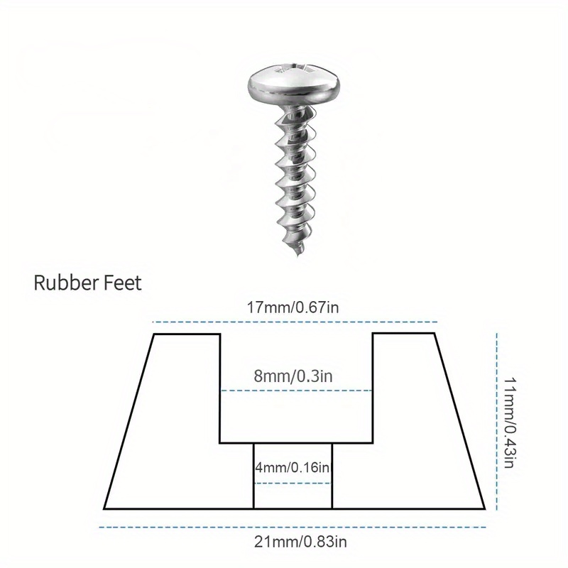 Low Profile Rubber Feet – Shape of Yew