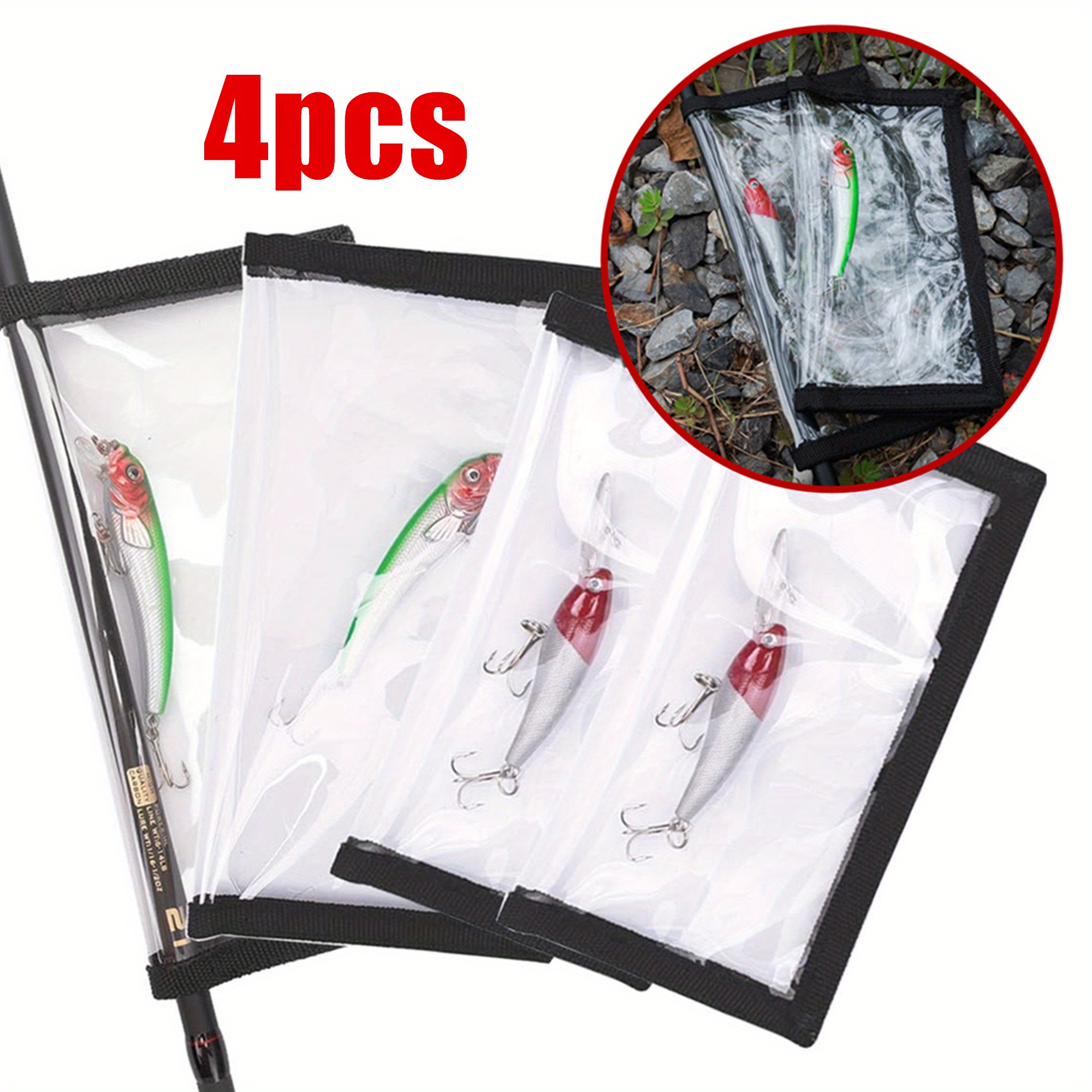 Fishing Bait Holder Bag Durable Clear Pvc Lure Storage Bag - Temu