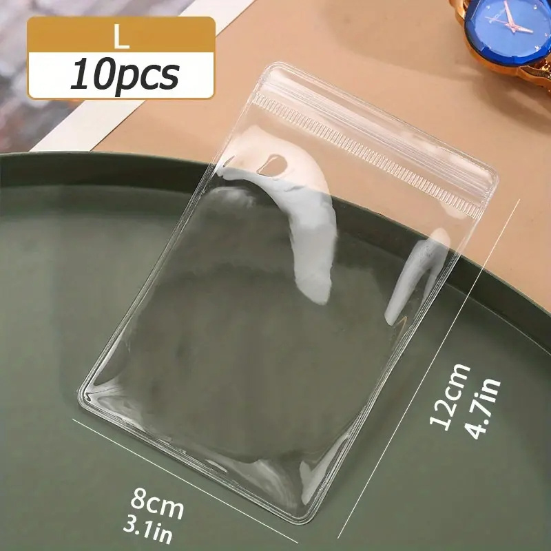 10pcs Clear Jewelry Storage Bags, Portable Plastic Pouches For