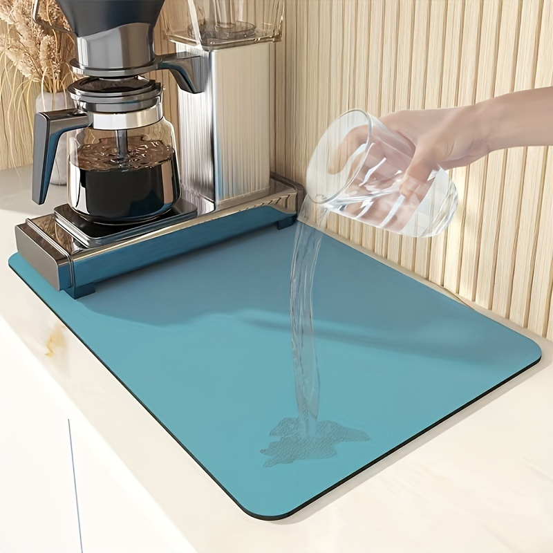 Coffee Bar Mat Accessories for Countertop Rubber Dish Drying Mats