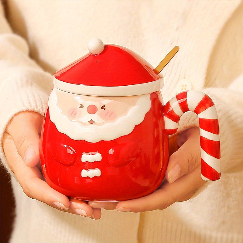 Hand painted Santa Claus Mug Embossed Ceramic Coffee Cup - Temu