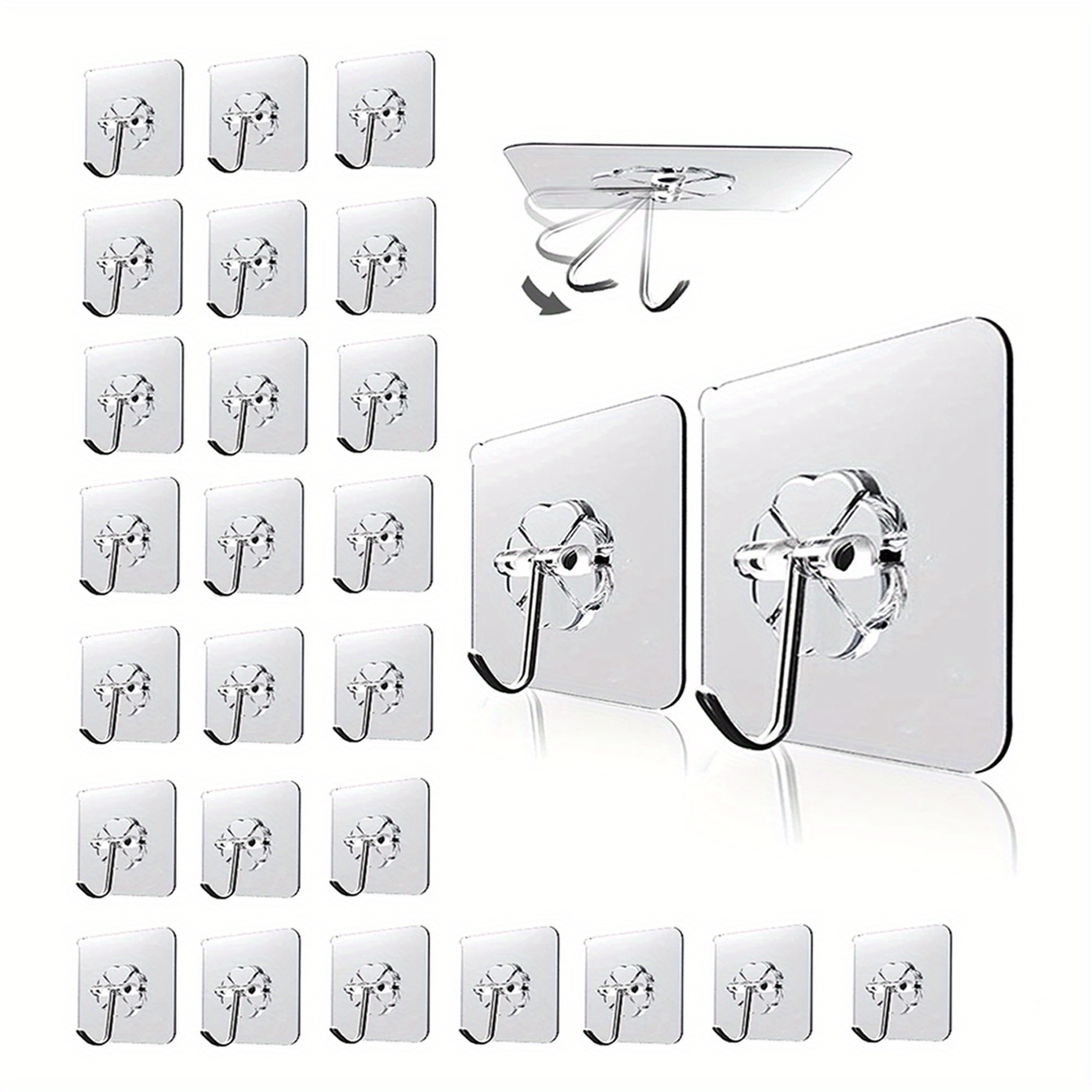 1pc Practical Adhesive Hook, Multifunctional Hooks, Transparent, Non Slip,  And Scratch Free Hooks, Utensils Hooks, Bags, And Clothes Hooks, High-quality & Affordable
