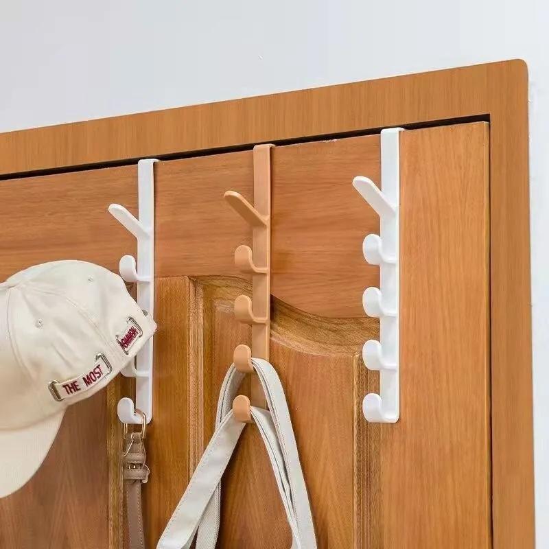 Over The Door Coat Storage Rack With 5 Hooks Hanging Storage - Temu
