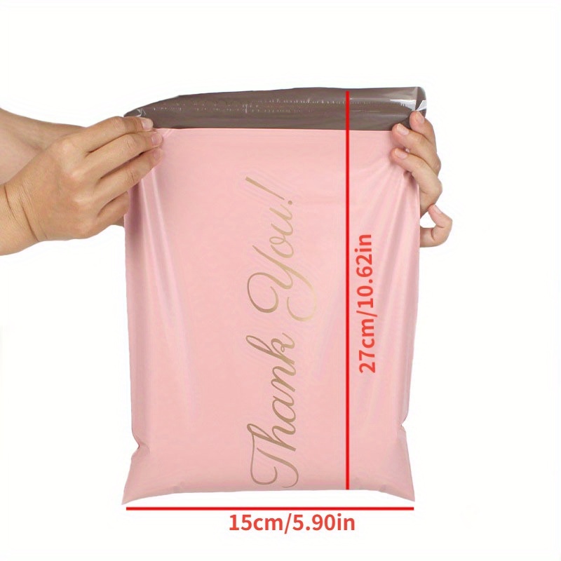 Image of 20pcs Pink Mailer Bags - Durable Pe Material, Office Delivery & Clothing Packaging
