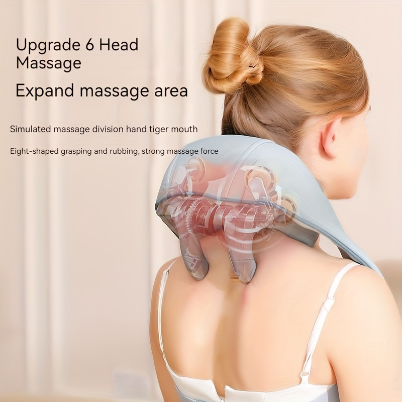 Electric Shoulder Kneading Massage Shawl Automatic Neck Back Massager  Wireless Back Muscle Trapezius Relaxing Massage Pillow