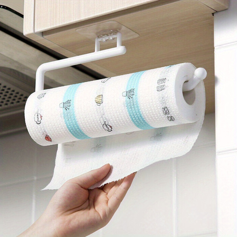 1pc paper towel holders punching   holder wall mounted towel storage rack plastic dish cloth holder for kitchen and bathroom 2 7 11 4 3 1inch kitchen supplies details 1