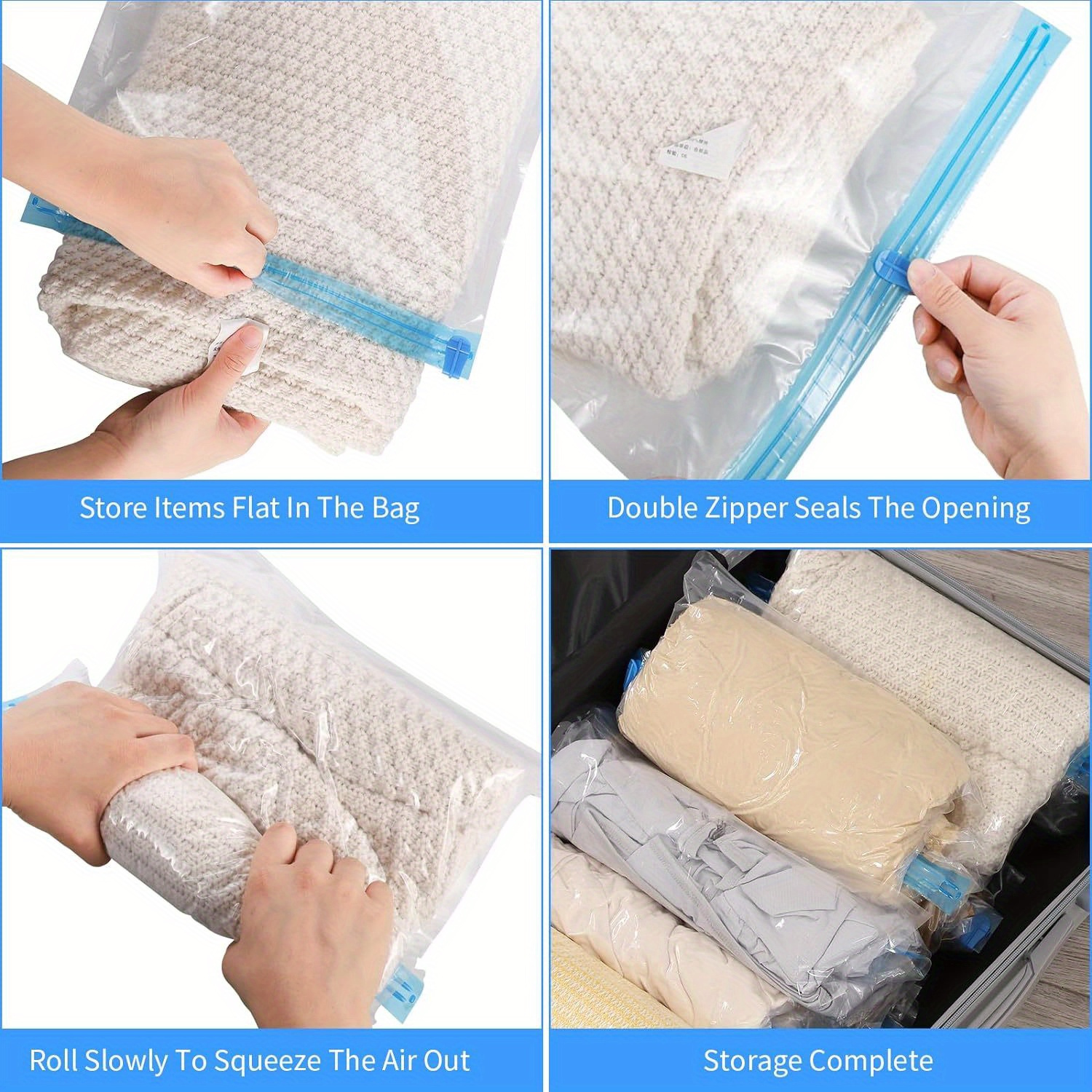 Compression Bags For Travel Hand Roll Plastic Bag For - Temu