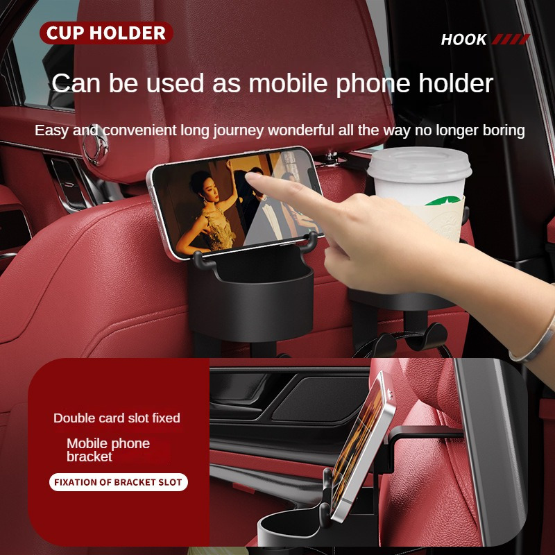 Small Cup Holder Hook Car Seat Back Multi function Hook Rear - Temu