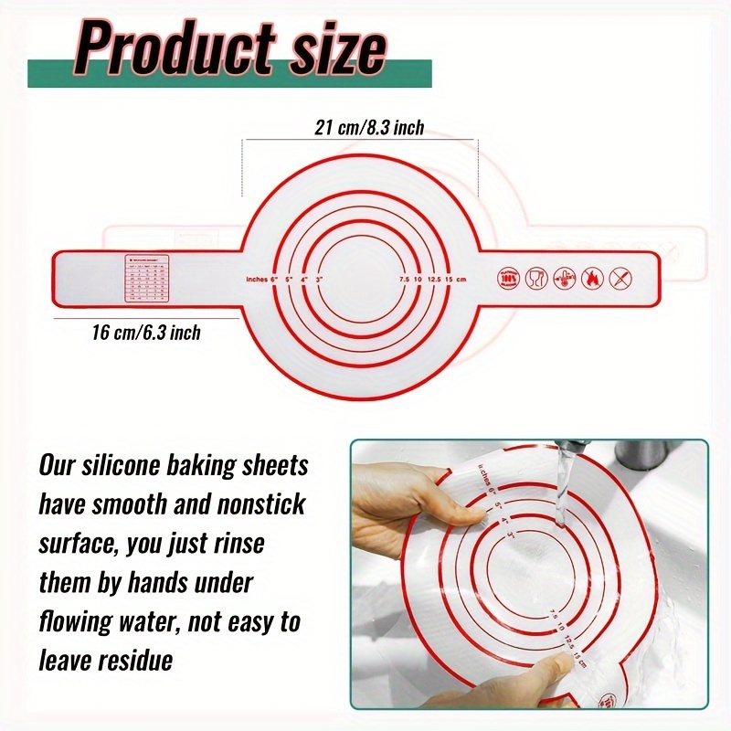 Silicone Baking Mat for Dutch Oven Sourdough Bread Baking Mat with Long  Handle Silicone Bread Sling 8.3 Inches Non Stick Heat Resistant Dutch Oven  Liner Pad for Dough Pastry (Red) 