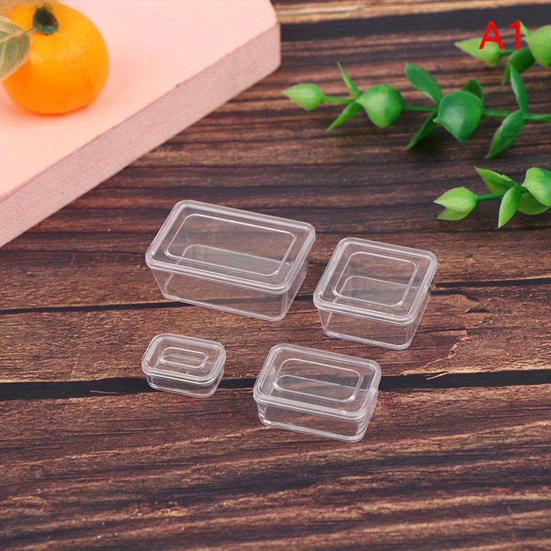 Miniature Dollhouse Clear Storage Containers, Miniature Kitchen Accessory,  Dollhouse Accessory 