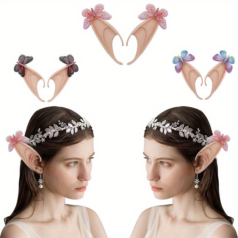 3 uds orejas de hadas-orejas de elfo puntiagudas Pixie, accesorios de hadas  para Halloween renacimiento Cosplay Navidad fantasía disfraz de fiesta de  disfraces
