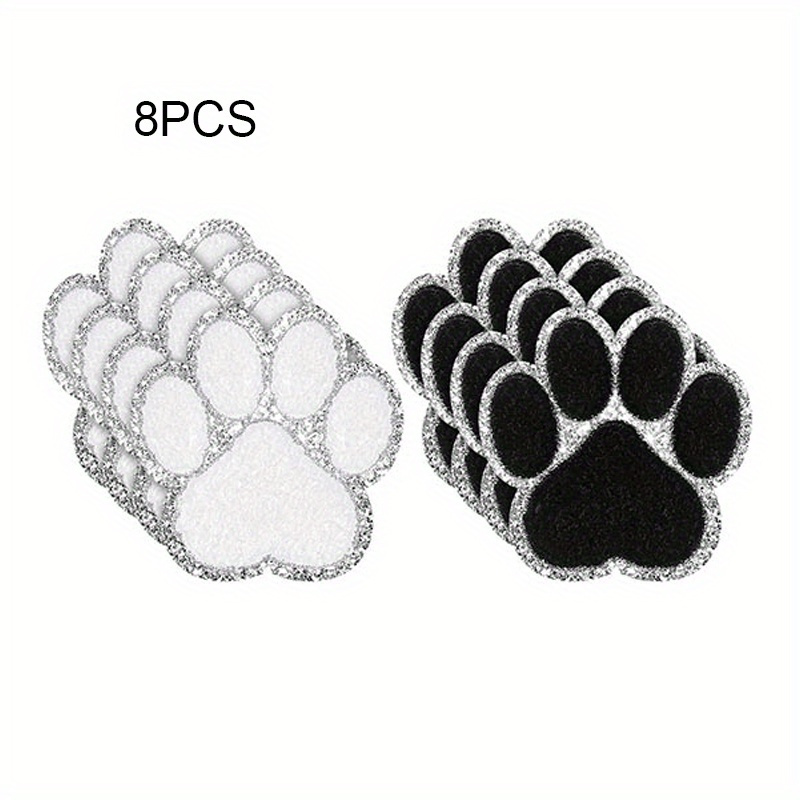 Black Cartoon Puppy Paw Prints Cute Patches Embroidery - Temu