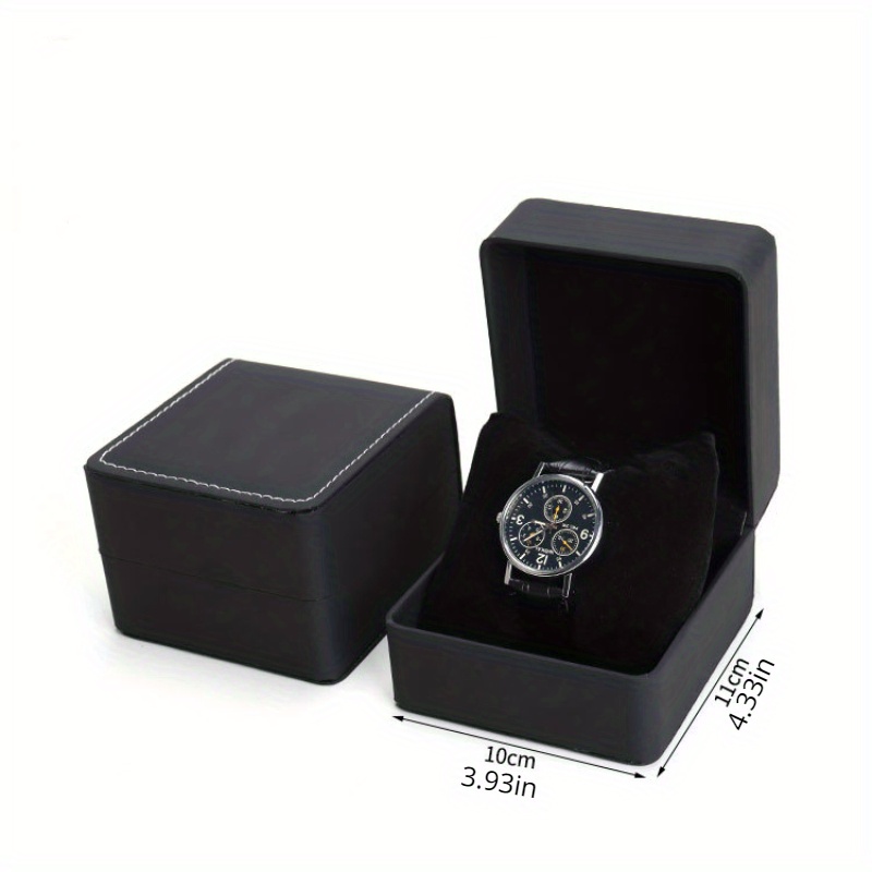 TEMU 1pc Black Matte Watch Storage Box, Jewelry Packaging Gift Box