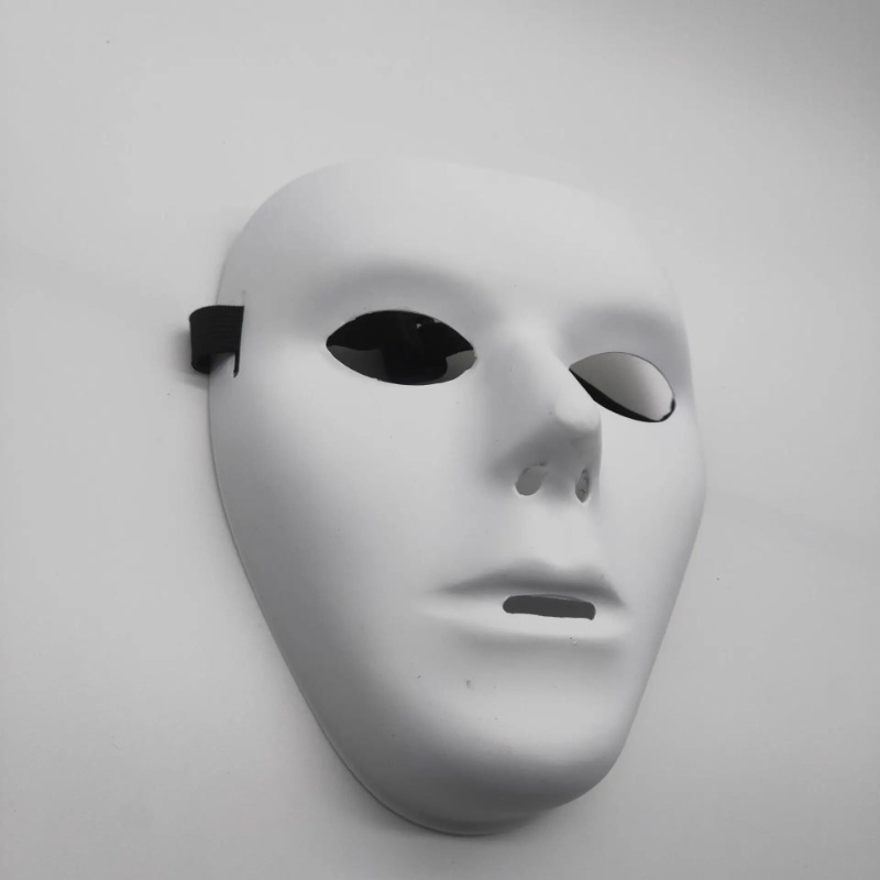 Masque facial blanc non peint à la main pour adulte, masque masculin vierge  avec bunduextrêmes, costume