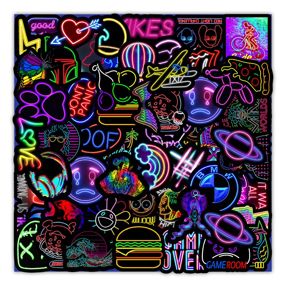 100 PCS Water Bottle Stickers, Neon Stickers Decal, Waterproof Vinyl  Stickers for Car, Laptop, Skateboard, Water Bottle, Luggage, Phone,  Graffiti Stickers for Adults Teens Kids 