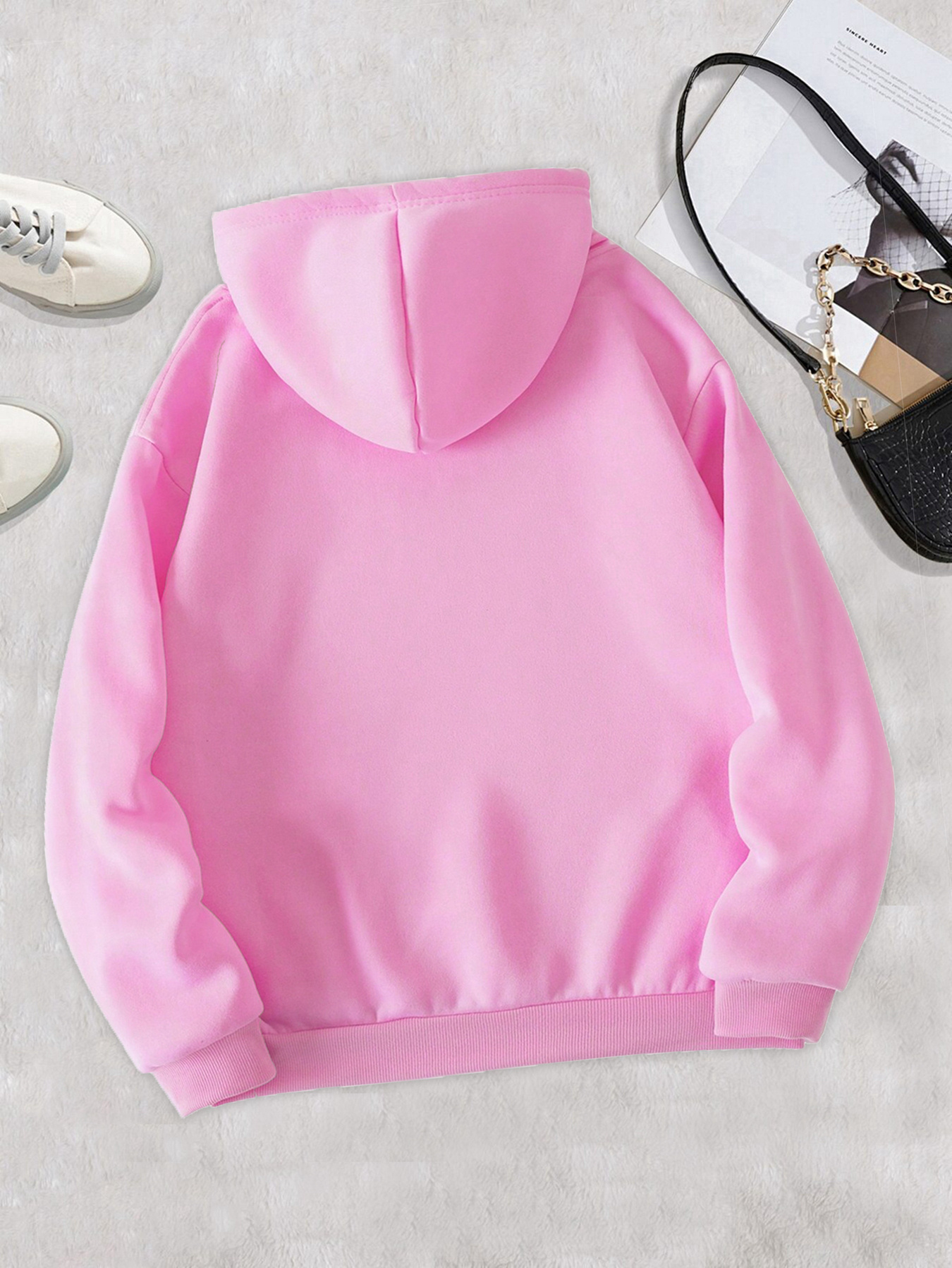  Sudadera con capucha y cremallera completa para mujer, sudadera  moderna de color sólido con bolsillo, ajuste holgado, cordón de ajuste,  manga larga, abrigos sin botones, D- Rosa : Ropa, Zapatos y