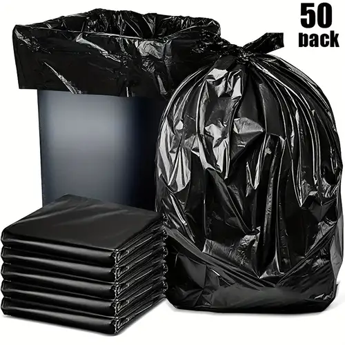 13 Gallon Contractor Trash Bags 2 MIL 50PCS Large Black Heavy Duty