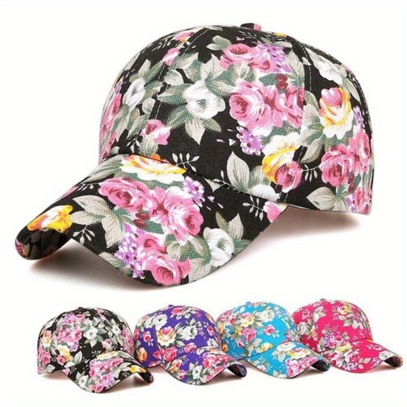 Women's Fashion Wide Brim Baseball Exquisite Floral - Temu