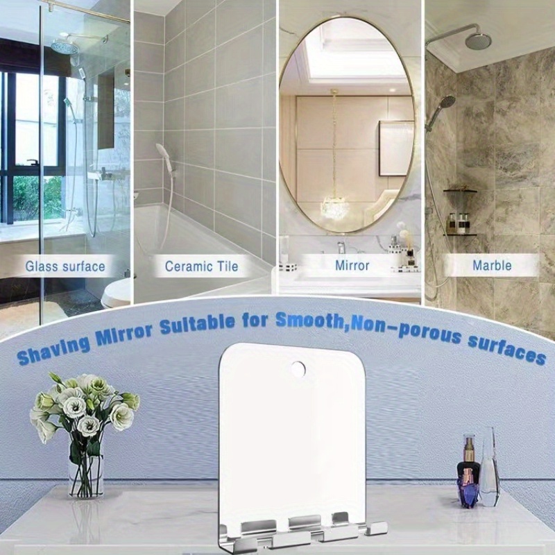 Duschspiegel, Beschlagfrei, Zum Rasieren, Wandaufhängung,  Badezimmerspiegel, Quadratisch, Tragbar, Anti-Beschlag-Glasspiegel Mit  Rasiererhalter