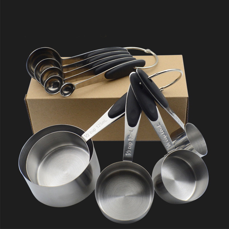 Stainless Steel Measuring Cups And Spoons Set Stackable - Temu