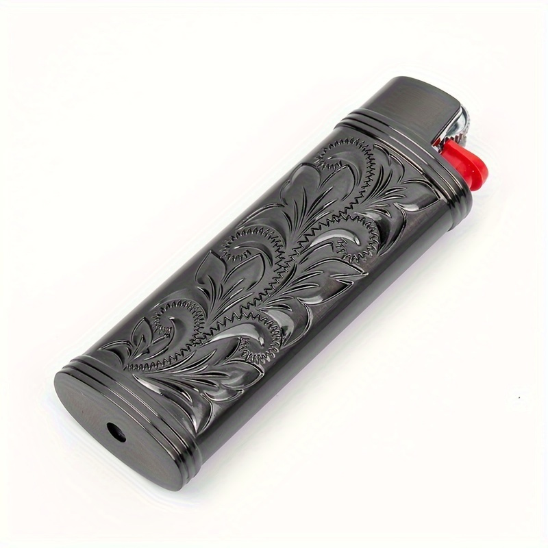 Creative Lighter Case Holder, Feather Design Lighter Protective Cover For  Mini Bic Lighter J5, Bronze, Silvery - Temu