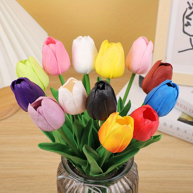 1pz Tulipani In Pu Real Touch, Fiori Finti Dal Tocco Naturale E Realistico,  Decorazione Per Matrimoni