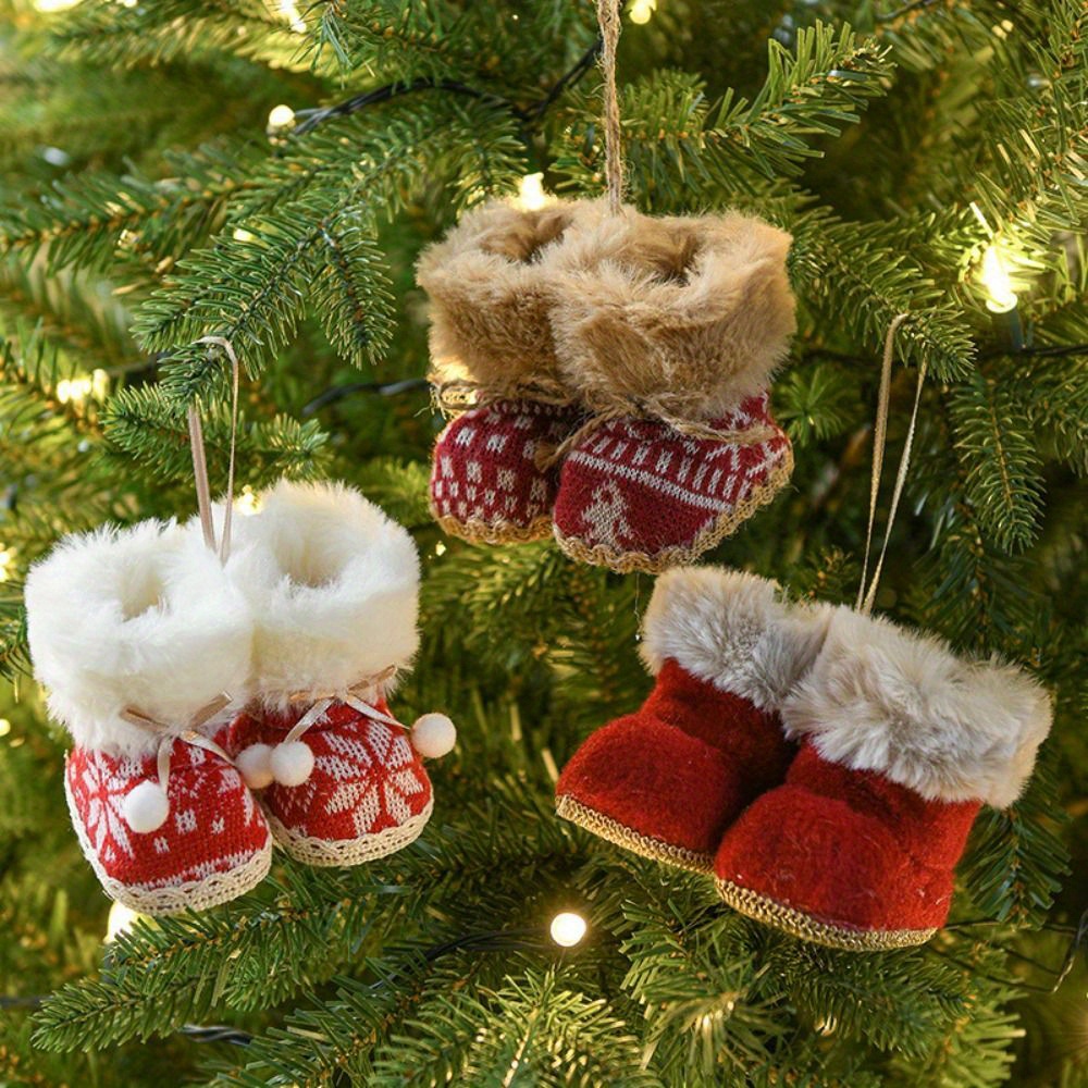 Christmas Boots Reused Increase Atmosphere Decorate Christmas Decoration  Candy Boots for Gifts Cloth Clear