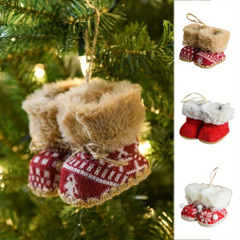 Syneyper Red Fabric Christmas Boots Decoration Creative Little Christmas  Pendants Christmas Tree Pendants are Suitable for All Kinds of Scenes
