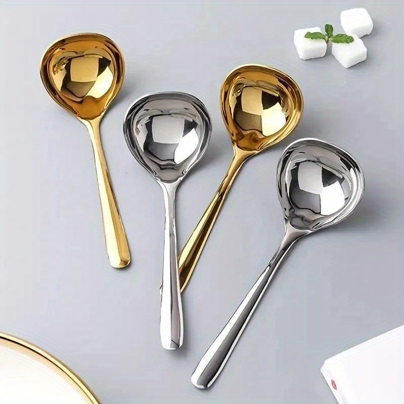 Commercial long handle hot pot spoon stainless steel soup spoon leaky spoon  golden two in one