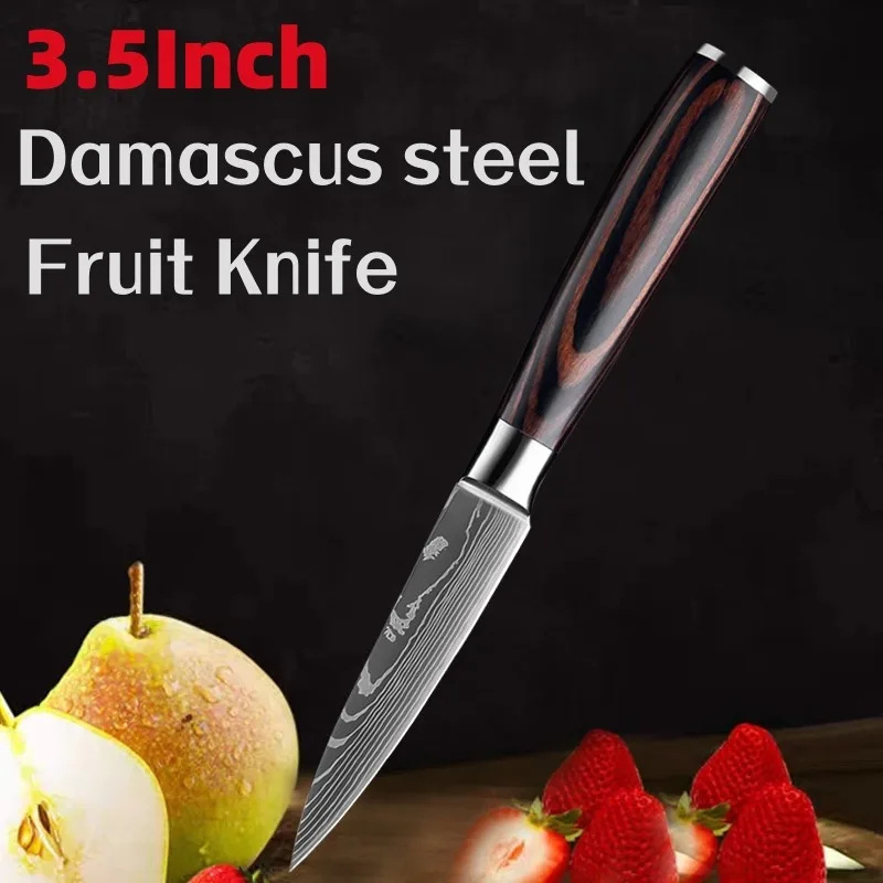 XITUO stainless steel kitchen knives set Japanese chef knife Damascus steel  Pattern Utility Paring Santoku Slicing knife Health