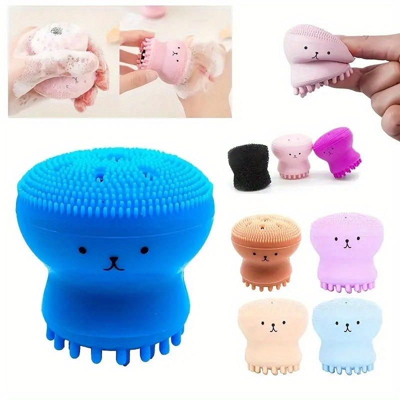 1pc Silicone Petit Nettoyant Visage Pieuvre Brosse Nettoyage - Temu France