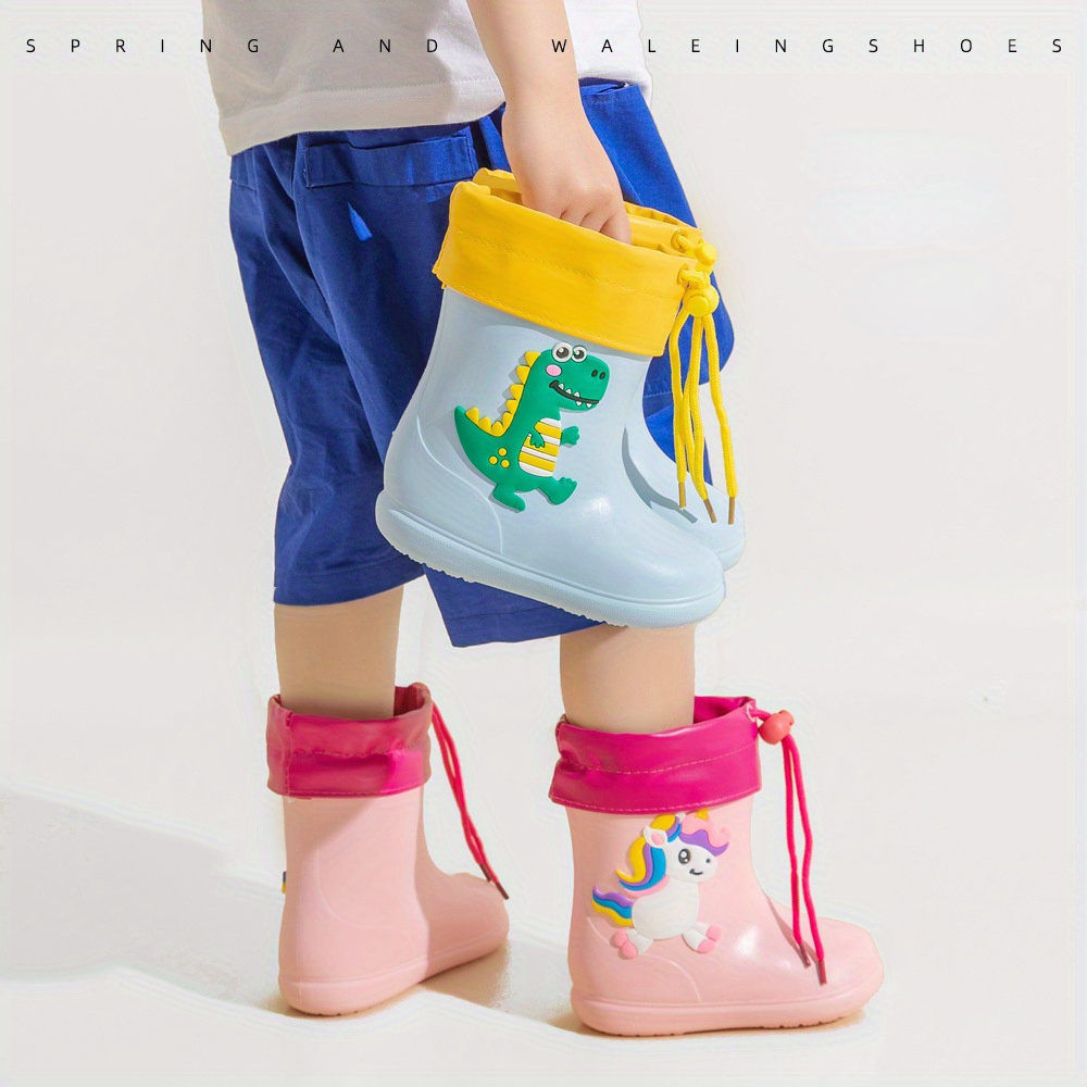 Girl's Adorable Dinosaur Pattern Rain Boots Slip Non slip - Temu Philippines