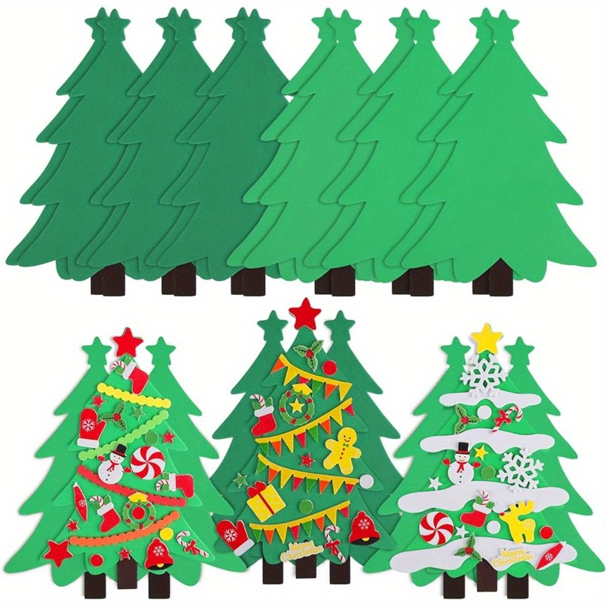 18pcs DIY Foam Christmas Tree Making Crafts Tree Including Foam Christmas  Tree Assortment Christmas Foam Stickers Accessories For Fun Home Activities