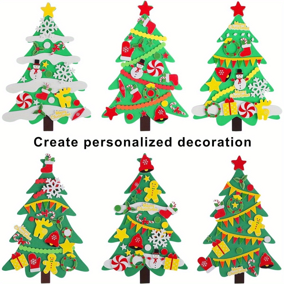 18pcs DIY Foam Christmas Tree Making Crafts Tree Including Foam Christmas  Tree Assortment Christmas Foam Stickers Accessories For Fun Home Activities