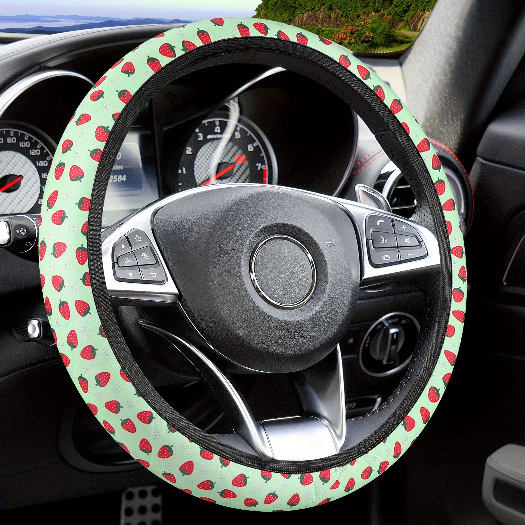 Stampa Fragola Senza Anello Interno Coprivolante Elastico Antiscivolo  Accessori Per Auto Protezione Del Volante Universale 14,5-15 Pollici Unisex  - Temu Italy