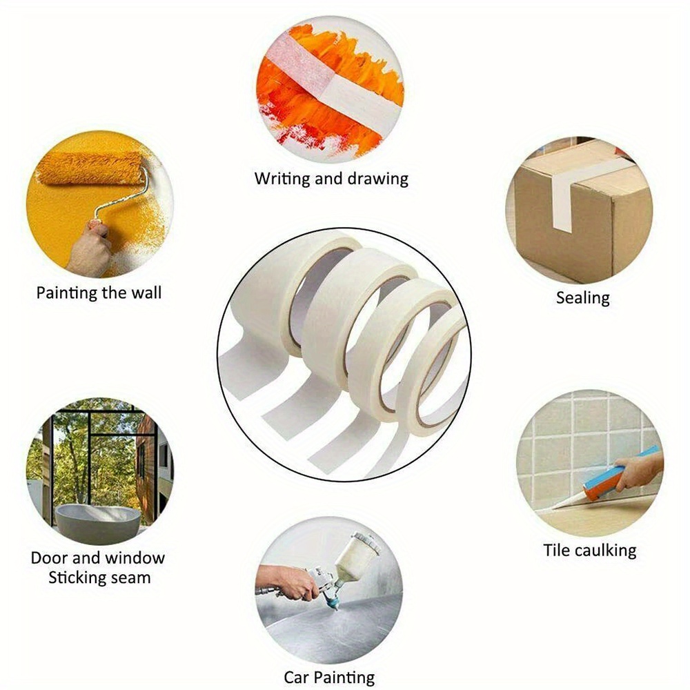 Generic Wide Masking Tape, General Purpose Beige White Painters Tape for  Home, Office, School Stationery, DIY