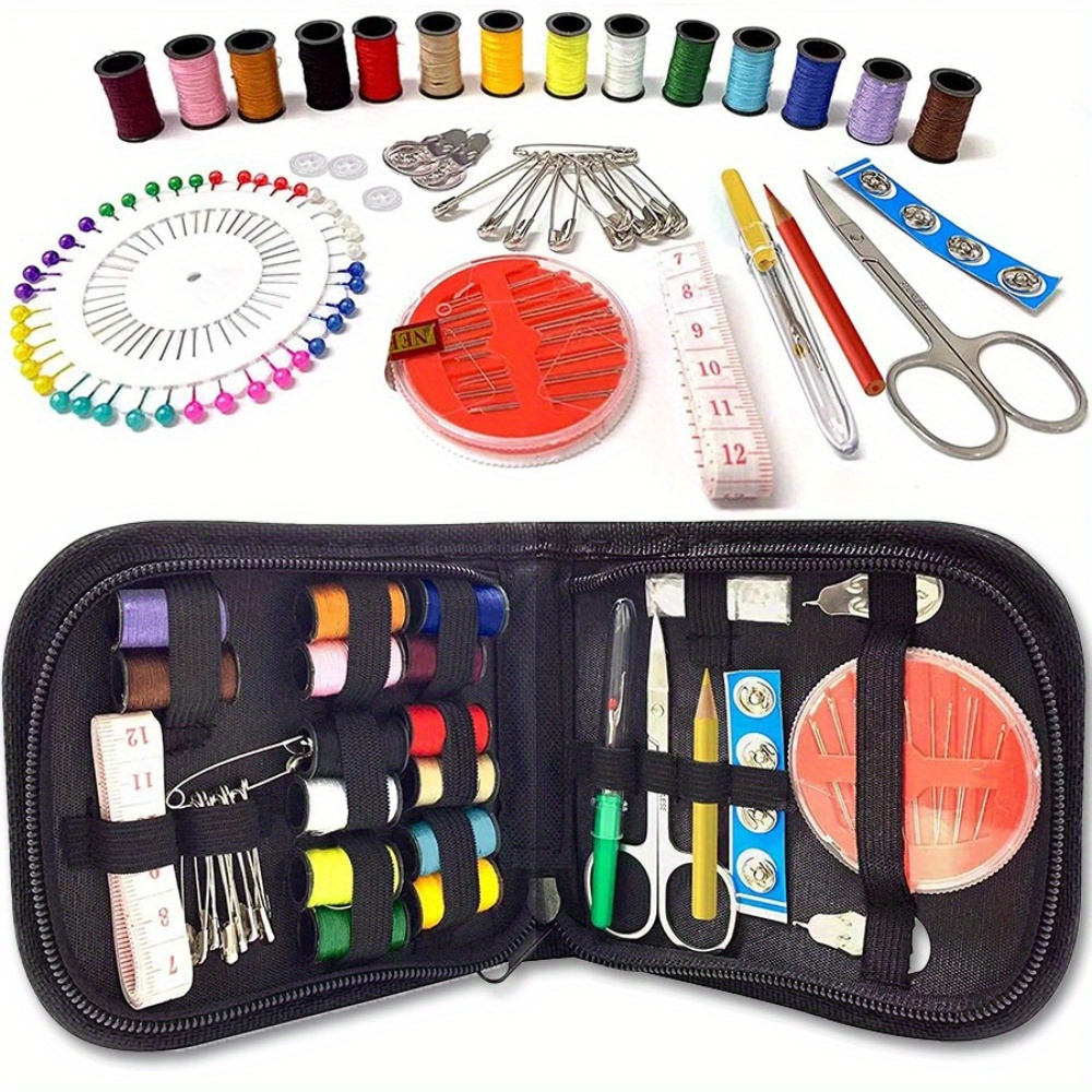 Kit de couture avec 100 fournitures et accessoires de couture - 24 fils de  couleur, produits de kit d'aiguille et de fil pour les petites réparations,  mini kit de couture de voyage