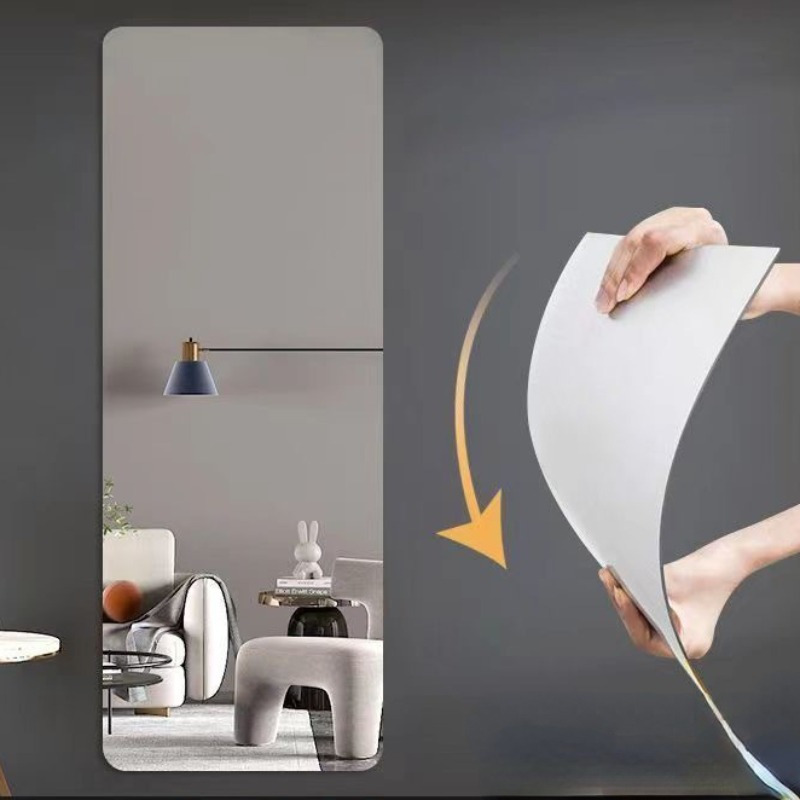 2pcs Full Length Self-adhesive Mirror Tiles - Full Body Reflection And  Privacy Acrylic Mirror Stickers For Bedroom And Home Gym