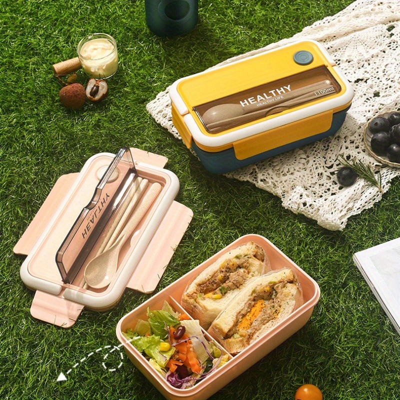 1100ml Lunch Boxes Microwavable Leak-Proof BPA Free Japanese Style Bento Box for Office, Pink