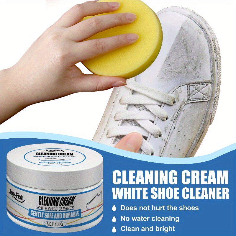  2023 New Multi-Functional Cleaning and Stain Removal Cream,  White Shoe Cleaning Cream with Sponge, Shoes Decontaminate Solid  Paste，Multipurpose Cleaning Cream for Shoes, Clothes, Sofa (2 PCS) : Health  & Household